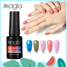 Inagla embeber fora clássico unha gel polonês 15 ml uv lâmpada led necessário verniz superior base casaco 298 cores puras semi permanente esmalte(China)