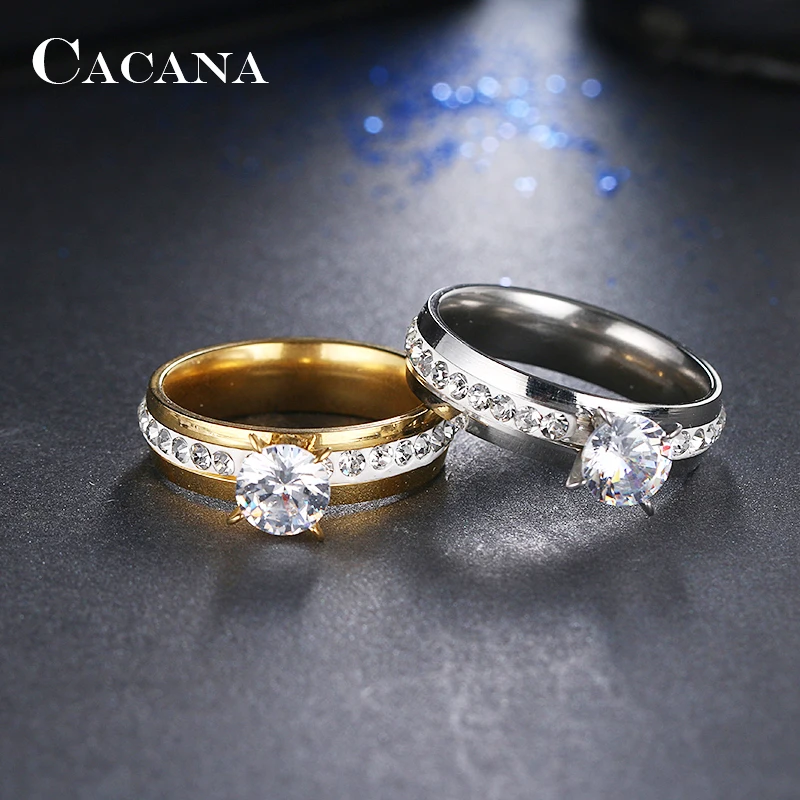 CACANA Titanium Stainless Steel Rings Top Quality Rings For Women Fashion Jewelry Wholesale NO.R110
