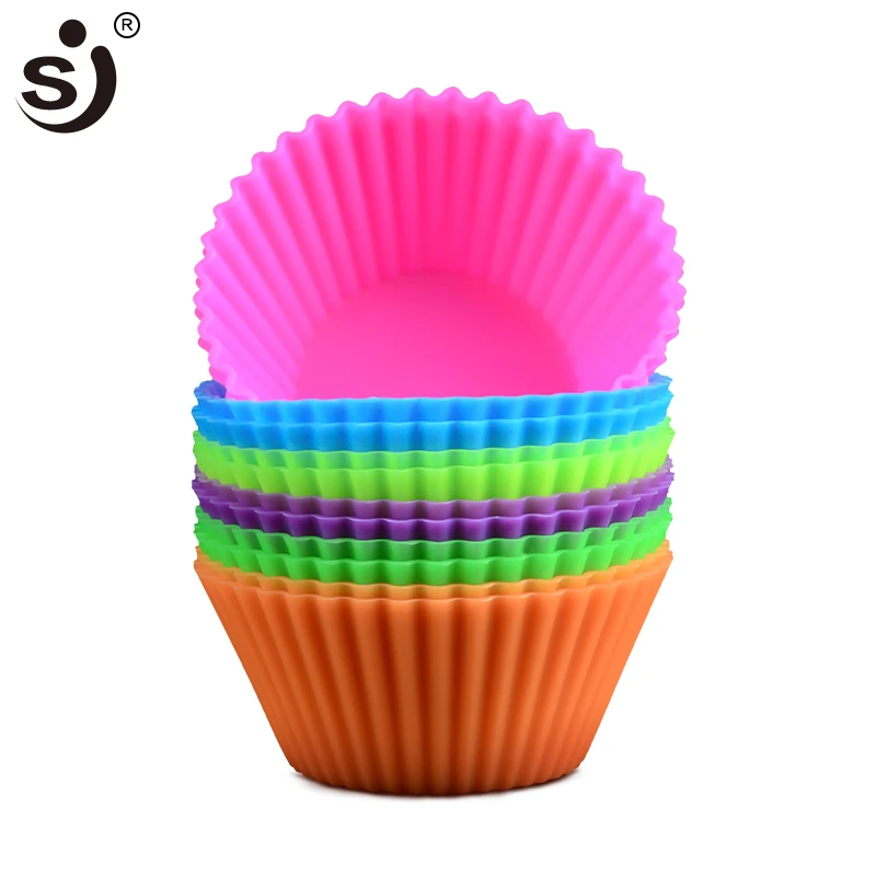 

12pcs Silicone Mold Heart Muffin Cupcake Silicone Forms 7cm Cupcake Mold Heat Resistant Cake Decoration Molds Tools Baking Dish