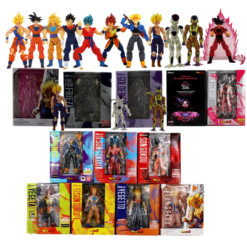 

11-18cm 14 Styles SHFiguarts Dragon Ball Son Goku Kakarotto Freezer Frieza Torankusu Vegeta vegetto action figure model toy gift