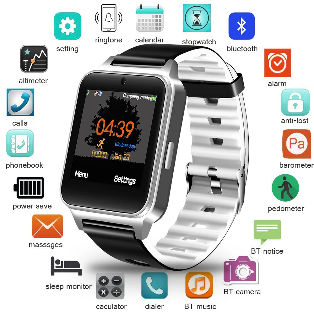 LIGE мужские Смарт-часы для фитнеса водонепроницаемые спортивные часы с шагомером светодиодный большой экран цифровые часы с сенсорным экраном Поддержка сим-карта TF