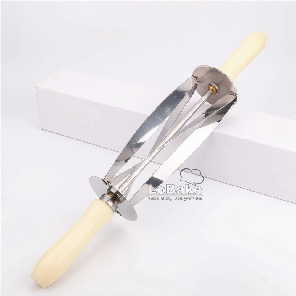 

Medium Size Kitchen Pizza Tools Stainless Steel Trigon wheel Dough Cutter knife plastic handle for Croissant cooking