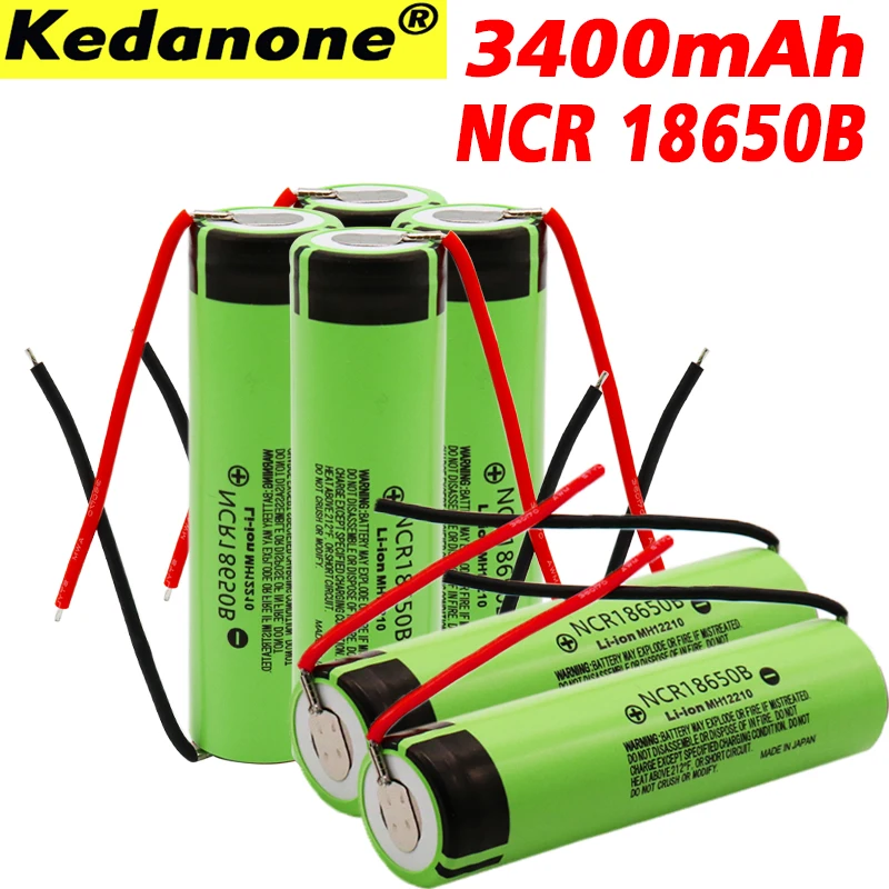 

18650 NCR18650B Rechargeable Li-ion battery Lithium Rechargeable Battery 3.7V 3400mAh for Panasonic Flashlight use +DIY wire