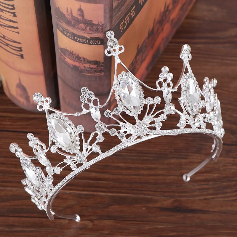 Новейшая Хрустальная корона, тиара, свадебные аксессуары для волос, Хрустальная тиара, свадебная корона, серебряный головной убор, роскошная жемчужная тиара, диадема