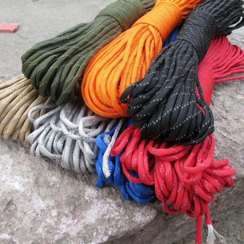 

Outdoor Climbing Accesdsories 9 Strand Luminous Light Reflective Paracord 100FT Parachute Cord for 550