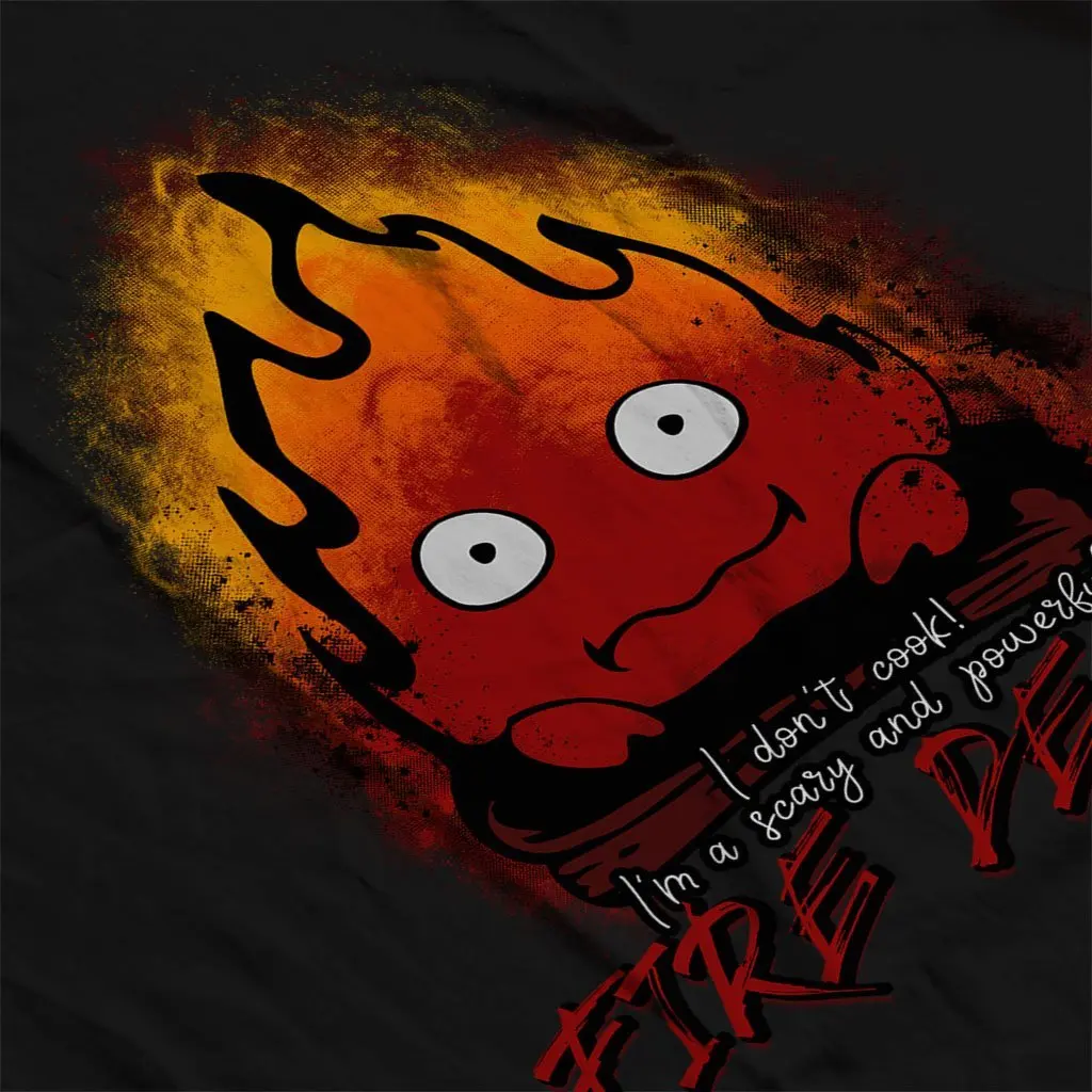 2018 men s t shirt fire demon calcifer howls moving castle in t