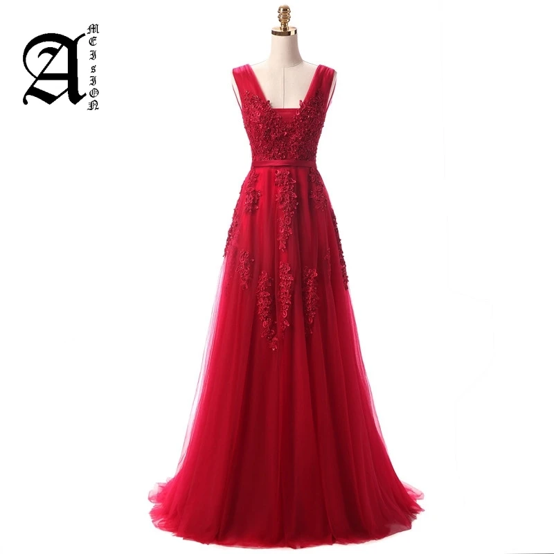 

2019 Bride Banquet Elegant Floor-length Party Prom Dress Robe De Soiree Lace Beading Sexy Backless Long Evening Dresses