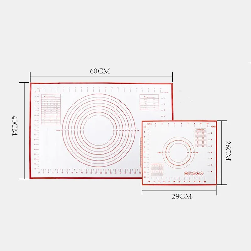 Hoomall 60*40/40*30 см раскатка теста коврик для замеса теста силиконовый коврик для выпечки со шкалой антипригарный кондитерский лист подкладка для духовки