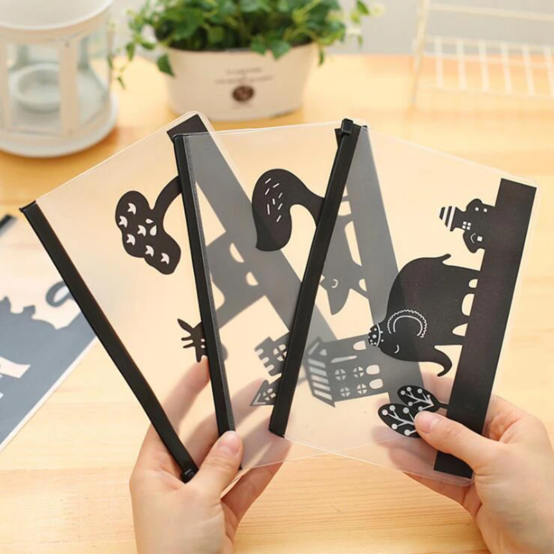 

Creative Stationery Bag Cute Animal Translucent Frosted File Bag Zipper Pencil Bag Children Stationery Gifts Office Supplies