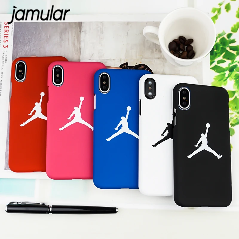 

JAMULAR Sports Matte Case For iPhone 7 X 8 6 6S Plus Hard Plastic Back Cover Jordan Case For iPhone 6 6s Plus 5s SE Slim Coque