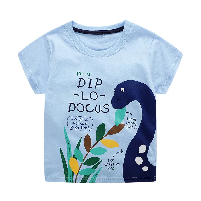 VIDMID/Детские летние футболки для маленьких мальчиков, футболка с принтом динозавра из мультфильма детские топы с короткими рукавами, футболки, одежда из хлопка для мальчиков - Цвет: as photo