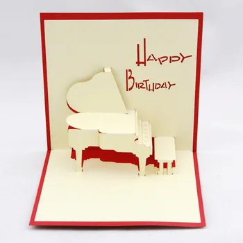 

Qubiclife 3D stereo piano card creative birthday card original Korean custom stencil
