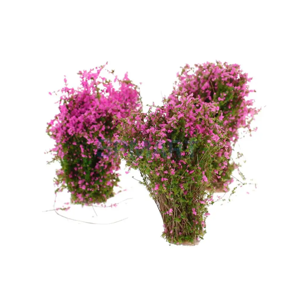 8Pcs Model Ground Cover Flower Model Miniature DIY Layout Scenery Landscape for RR Railway Street Building Park Garden