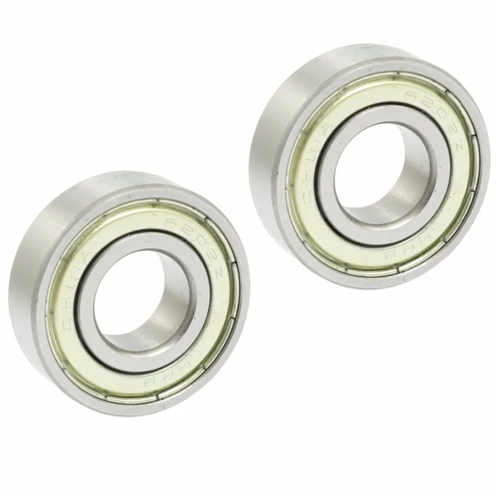 UXCELL 2 Pcs Shielded 35mm x 15mm x 11mm 6202Z Deep Groove Ball Bearing