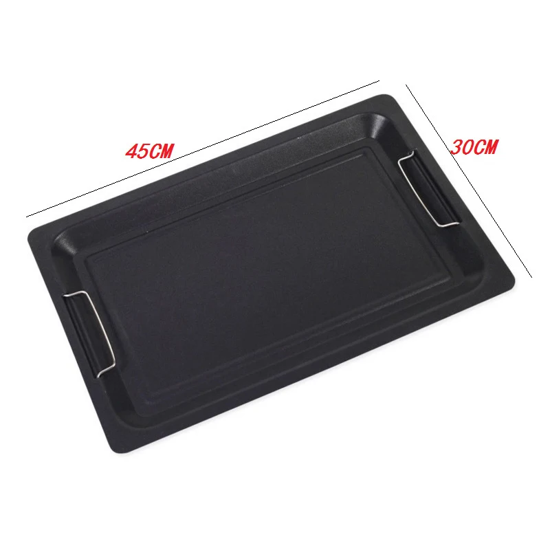 

Thick Steel Plate Non-stick Coating Black BBQ Accessories Barbecue Frying Pan Outdoor Picnic Charcoal Barbecue Bakeware Plate
