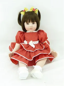 

60cm high quality silicone vinyl reborn baby dolls girl soft vinyl real gentle touch bebes reborn new born real baby