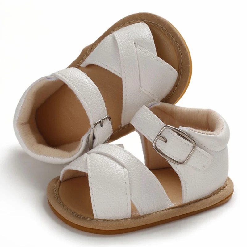 Г. Новая летняя обувь для новорожденных девочек летние сандалии в клетку с леопардовым принтом нескользящая резиновая обувь из искусственной кожи размер 0-18M