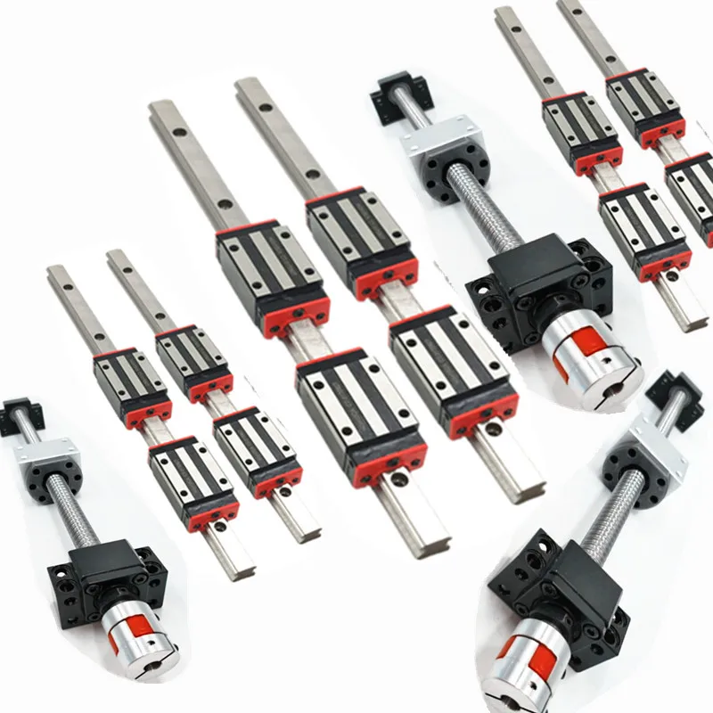 

6set HGH15 HGR15 250/550/550mm+SFU/RM1605-250/550/550mm+single nut+end processed+DSG16H nut housing+end support BKBF12+coupling