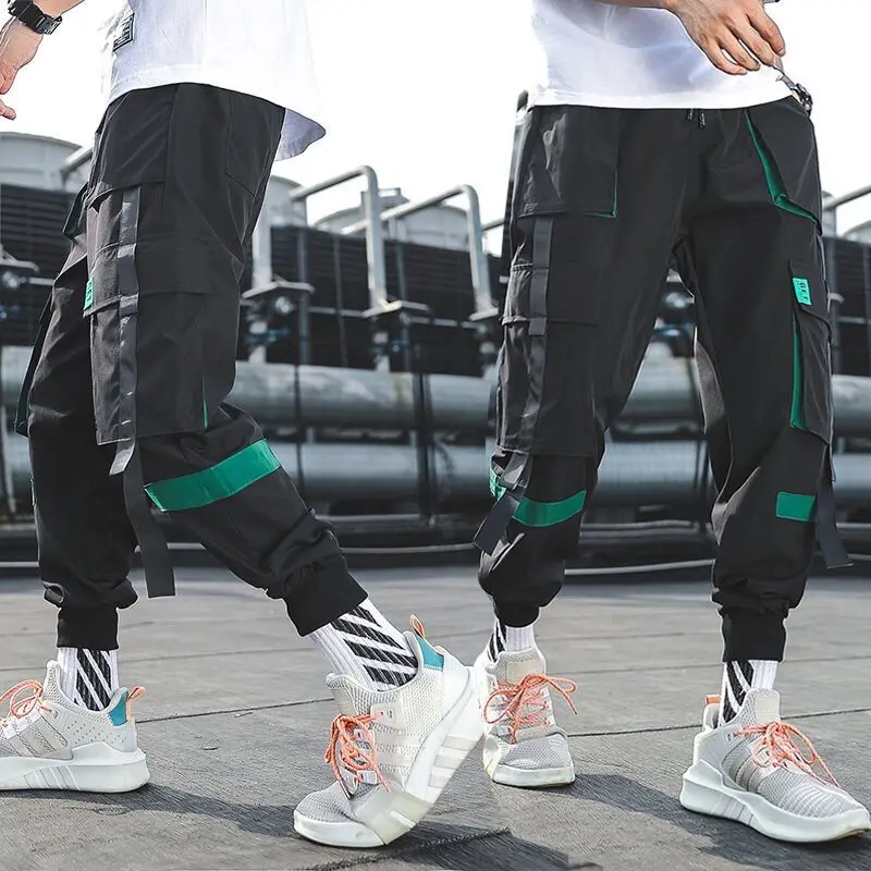 Мужские брюки карго в стиле хип хоп 2020 Мужская Лоскутная Японская уличная одежда