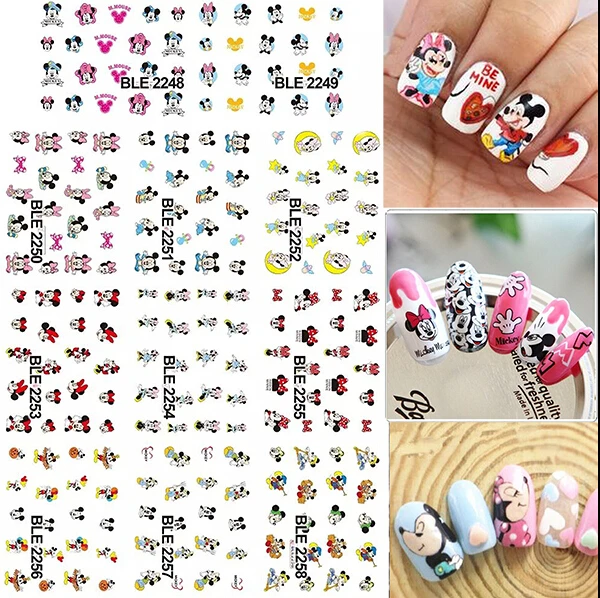 

Larger Set (11 DESIGNS IN One) Mouse Water decal Nail Stickers Cartoon design nail sticker-NEW DecalBLE2248-2258