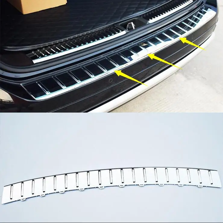 

car-styling case Fit For Volkswagen Touareg 2011 2012 2013 2014 -2017 ABS Chrome Rear Bumper Protector Sill Trunk Tread Plate