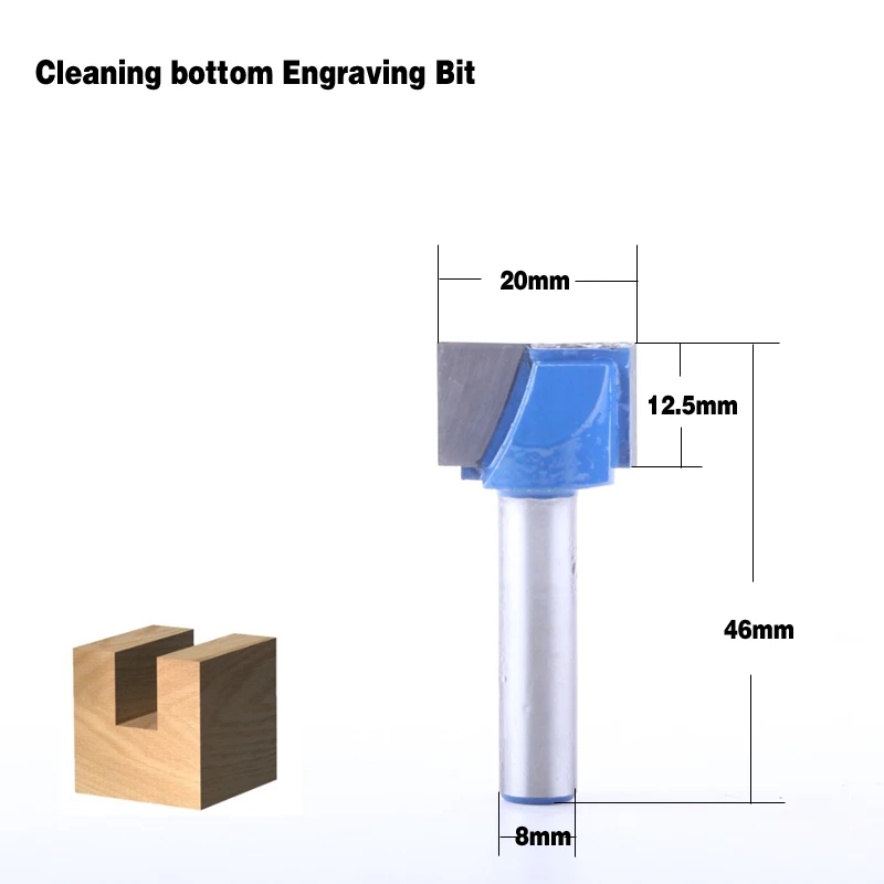 CHWJW 1 шт. 8 мм очистка нижней гравировки бит твердосплавный маршрутизатор бит Деревообрабатывающие инструменты ЧПУ фреза Концевая фреза для дерева - Длина режущей кромки: D(20mm)