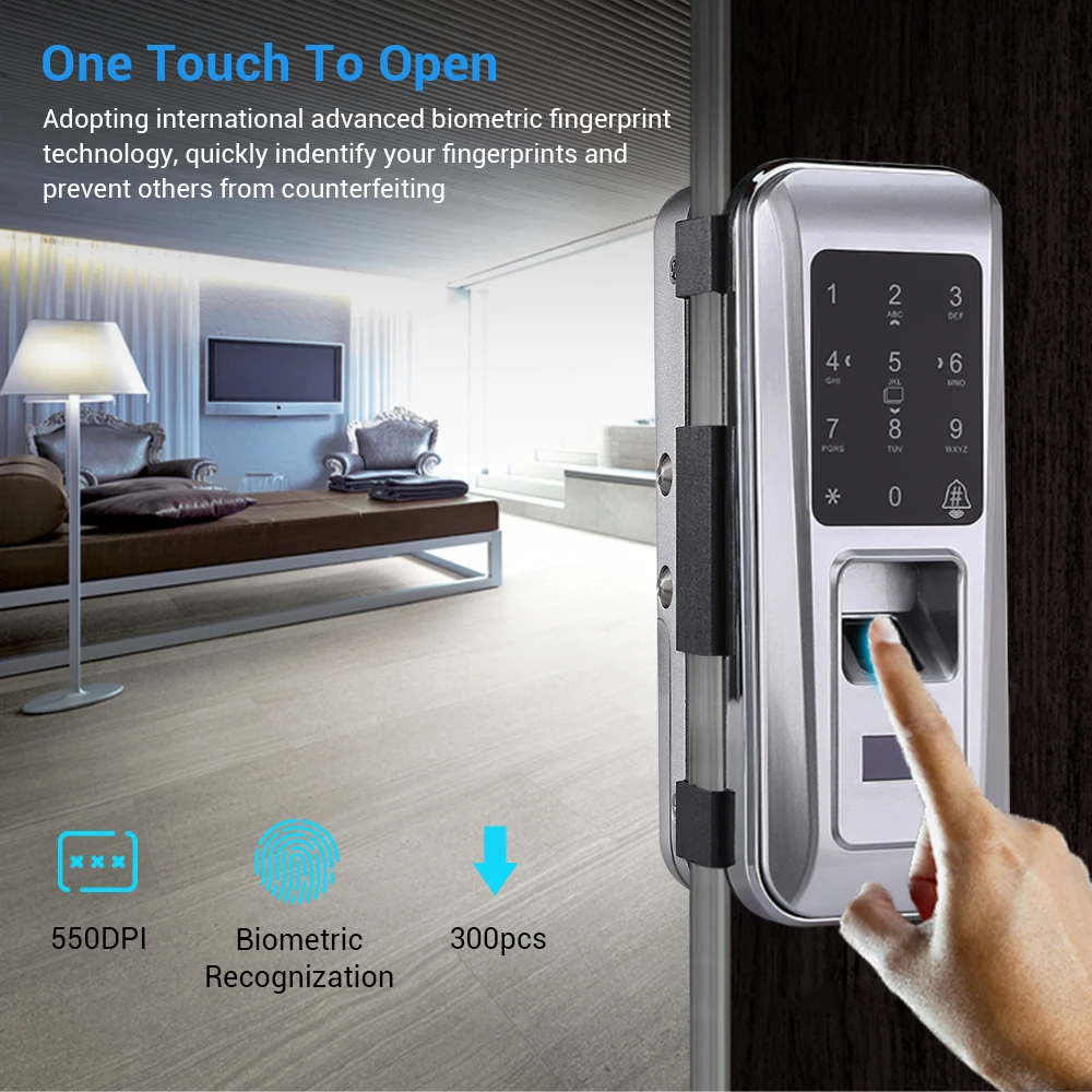 

Biometric Fingerprint Door Lock, Security Intelligent Electronic Lock,Password RFID Unlock,Door Lock Electronic Hotels Locks Kit