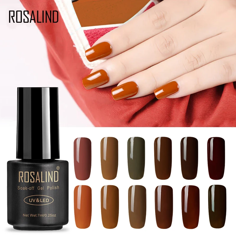 

ROSALIND Coffee Colors 7ml Nail Gel Polish UV/LED Lamp Manicure Nail Art Almost Flavourless Long-lasting gel lacquer