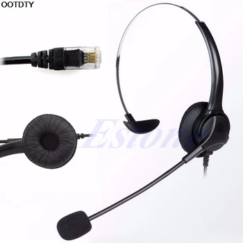 

4-Pin RJ11 Corded Telephone Headset Call Center Operator Monaural Headphone- L060 hot