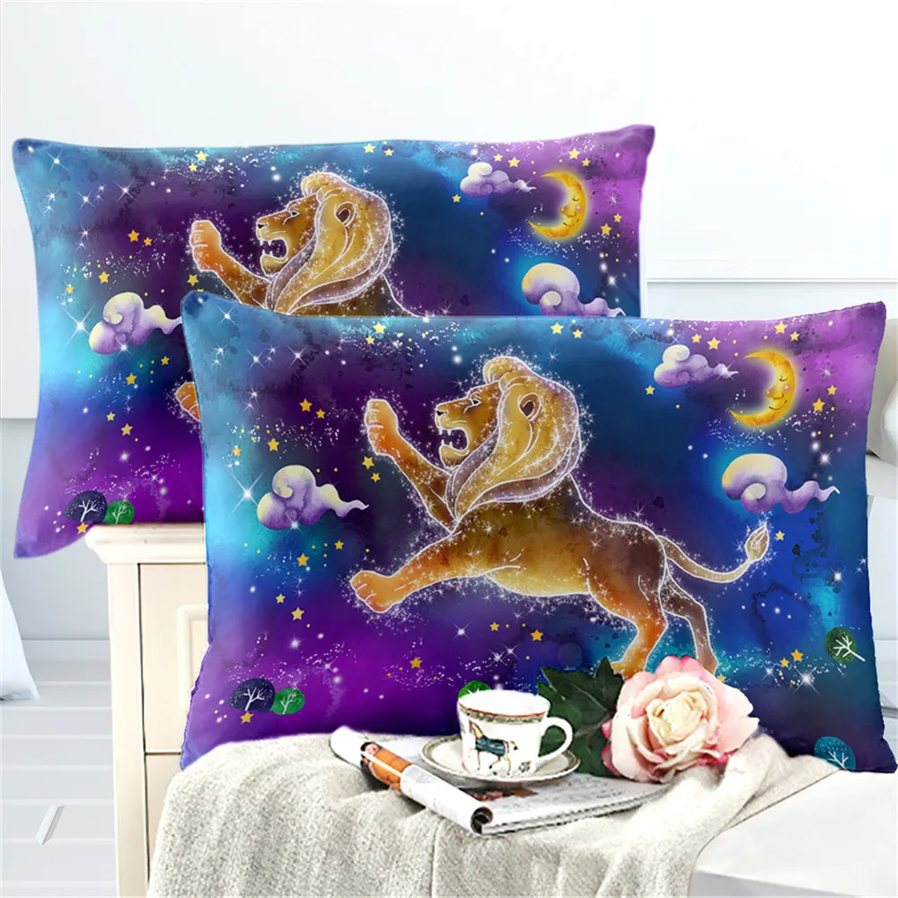 Дети Dreamlike мультфильм постельные принадлежности Красочные Созвездие льва набор