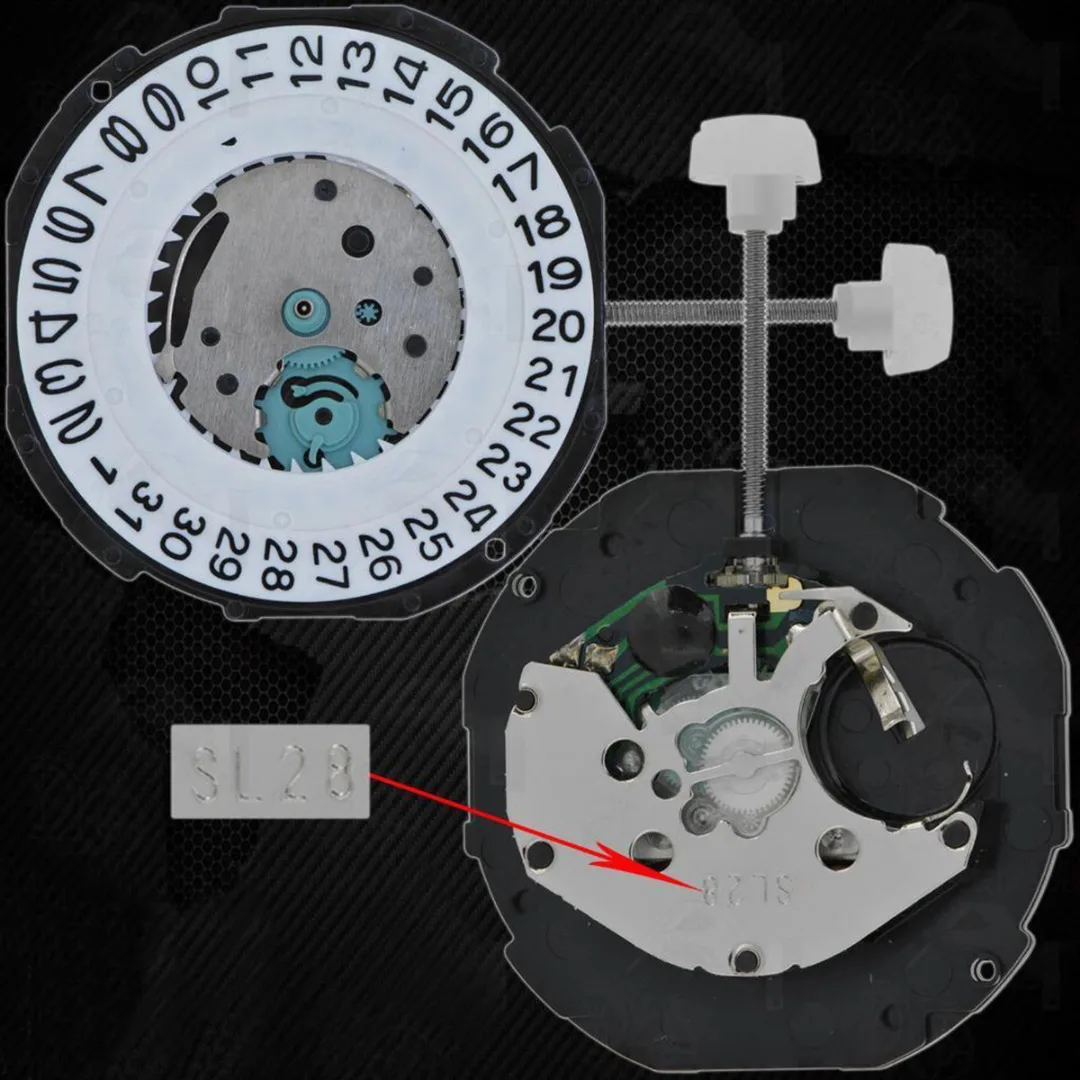 Shellhard 1pc Small Replacement Quartz Round Watch Hand Winding Movement Date Display Watch Repair Tool Kits Watch Clock