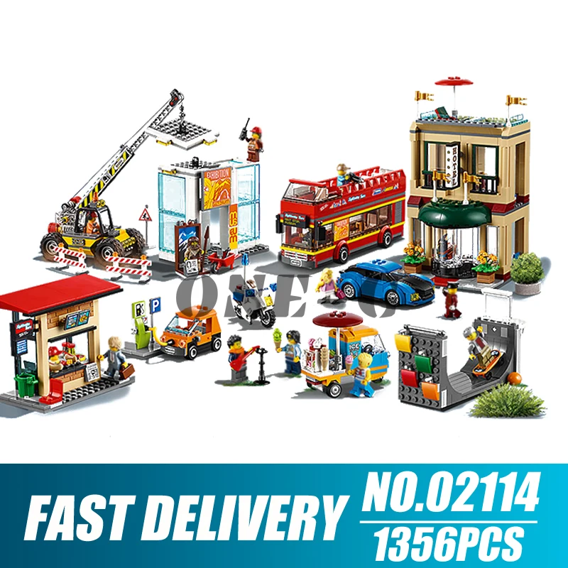 

Building blocks 02114 1356pcs Compatible with legoingly City 60200 Bricks Capital City figures Educational toys for children