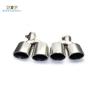 

1 set muffler tail carbon fiber stainless steel shape h 1 to 2 car modified exhaust pipe tailpipe fit 2018 TOYOTA Gen8 Camry