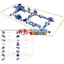 Большой надувной аквапарк игровая площадка, надувной воздушный водный гоночный плавающий Спорт