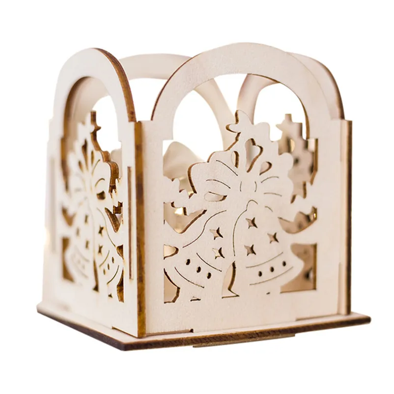NEW HOT NEW Christmas Creative Gifts Decoration Mini Wooden Candlestick Home Decoration Holiday Christmas Hang 3N27 (9)