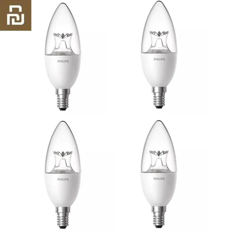 Xiao mi jia Candle Bulb Smart E14 Светодиодный mi Bulb белый теплый светильник для mi Smart Home Беспроводной Wi-Fi контроль с mi jia APP - Цвет: 4Pcs Crystal