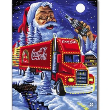 

Full square / round diamond 5D DIY diamond painting cross stitch "Santa Coke car" 3D diamond embroidery Christmas decoration