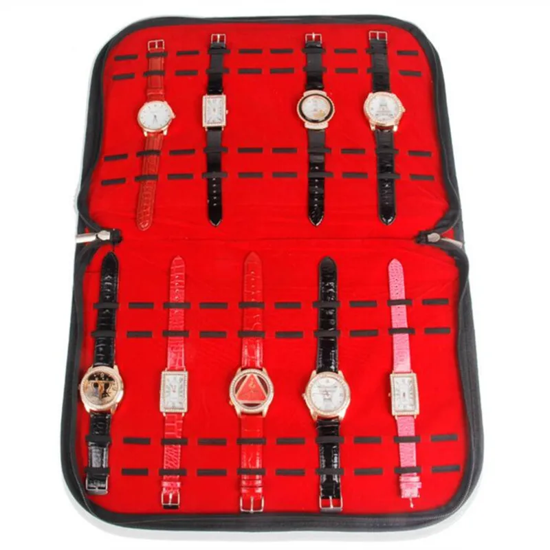 Wholesale fabric Watch Display bags Slot Case Jewelry Storage Organizer case Watch Tray Watch bag hot selling show bages Jewelry Packaging