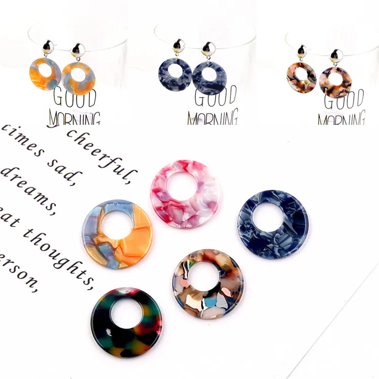 Acetic Acid Round Circle Eardrop Charms Diy Handmade Material Earring