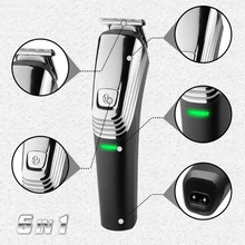 Профессиональная электрическая машинка для стрижки волос 6 в 1 перезаряжаемая машинка для стрижки волос Машинка для стрижки бороды тример Водонепроницаемая бритва