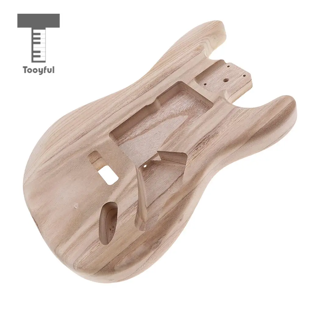 Tooyful Exquisite Unfinished Guitars Wood Body with Wired Plastic Pickguard for Strat ST Electric Guitar Parts