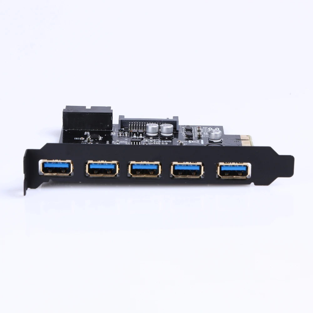 Супер Скоростной PCI-E к USB 3,0 19-Pin 5 портов PCI Express карта расширения адаптер SATA 15Pin разъем с драйверами CD для рабочего стола