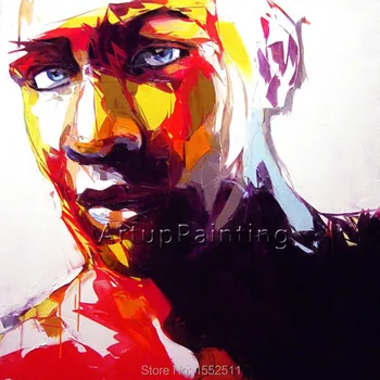 

Palette knife portrait Face Oil painting Character figure canvas Hand painted Francoise Nielly wall Art picture for living room5