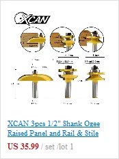 XCAN 3 шт. 1/4 ''хвостовик деревообрабатывающий фреза с прямой отделкой шаблон фреза долота ласточкин хвост Фрезерные фрезы