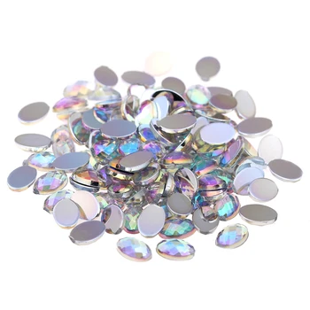 

10x14mm 1000pcs Oval Faceted AB Colors Flatback Acrylic Rhinestones Shiny Stones DIY Nails Art Phone Cases Garments Supplies