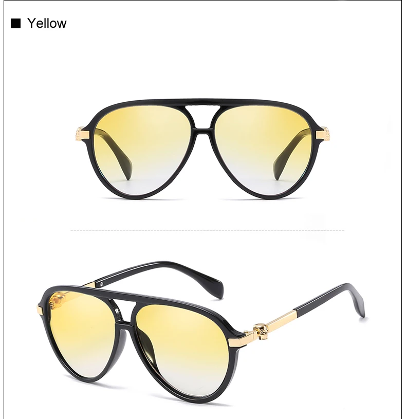 Два Oclock негабаритных череп авиационные Солнцезащитные очки женские дизайнерские градиентные прозрачные очки солнцезащитные очки карамельного цвета оттенки X2748