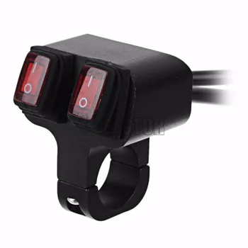 

12v 16A Motorcycle CNC Aluminum Alloy Switch 2 Way Handlebar Headlight Switch Motorcycle Waterproof Switches Red Light 3 Wires