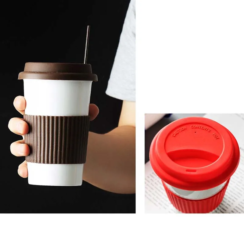 Высокого качества, для молока, керамическая чашка дорожная кофейная кружка с силиконовой крышкой для чая и кофе чашка кофе под заказ