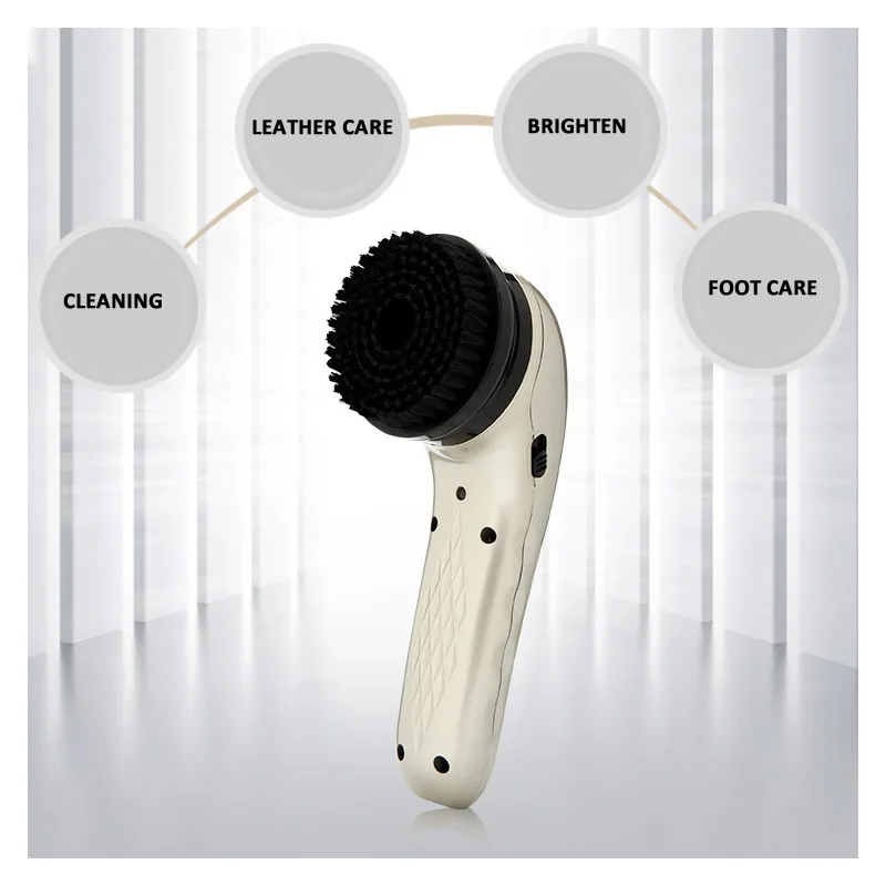 Portable 5-In-1 Electric Rechargeable Shoe Brush Leather Care Shine Brush Leather Sofa Car Seat Shoes Cleaning And Maintenance