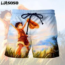 LIASOSO 3d принт японского аниме one piece Обезьяна D Luffy забавные мужские шорты для мальчиков пляжные повседневные летние шорты бордшорты X1343
